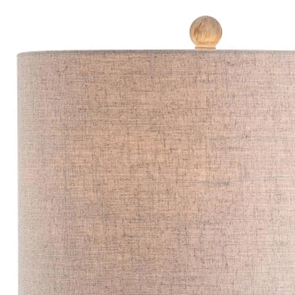 33" White Table Lamp With Drum Shade Homeroots Lighting