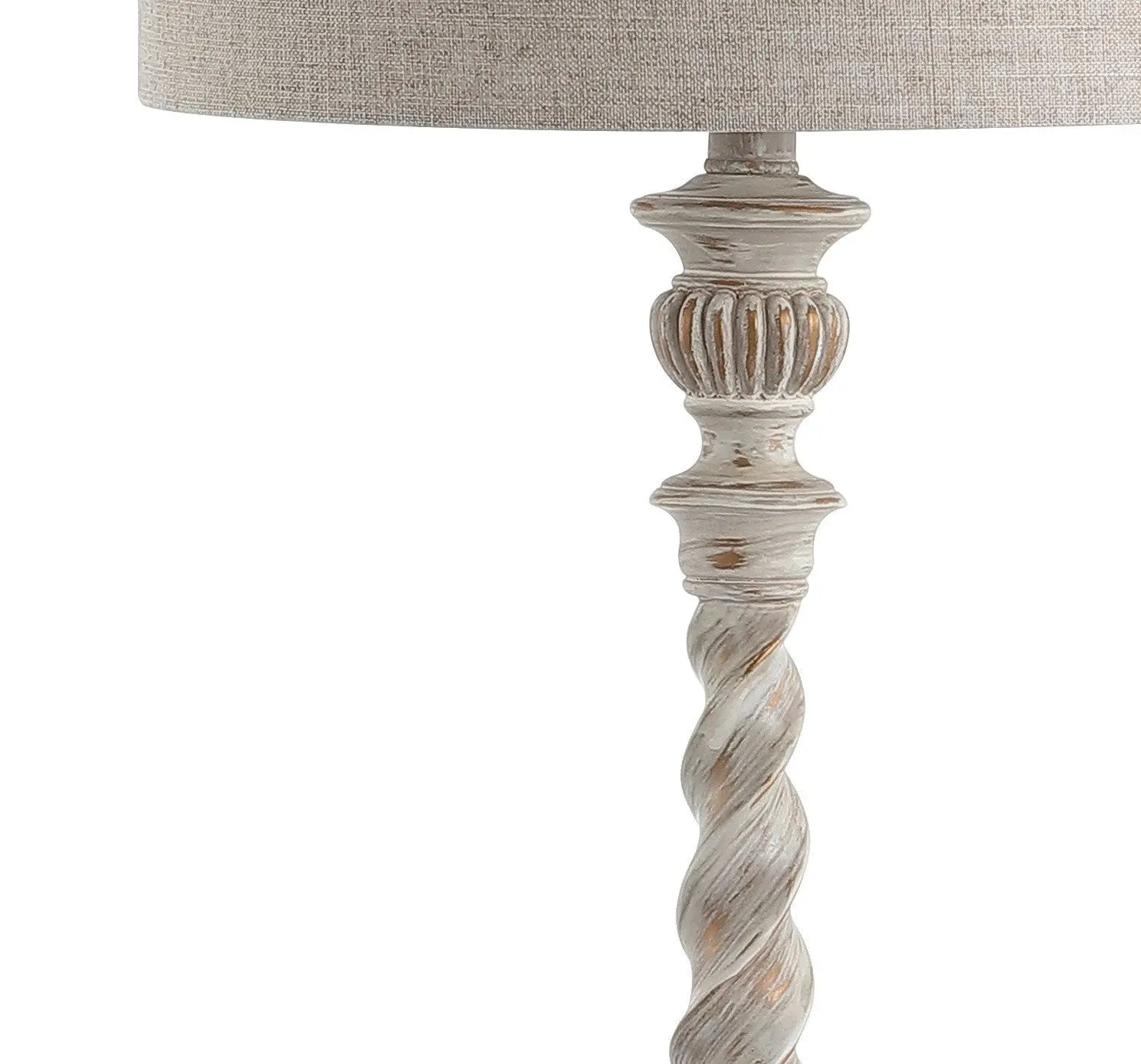 33" White Table Lamp With Drum Shade Homeroots Lighting