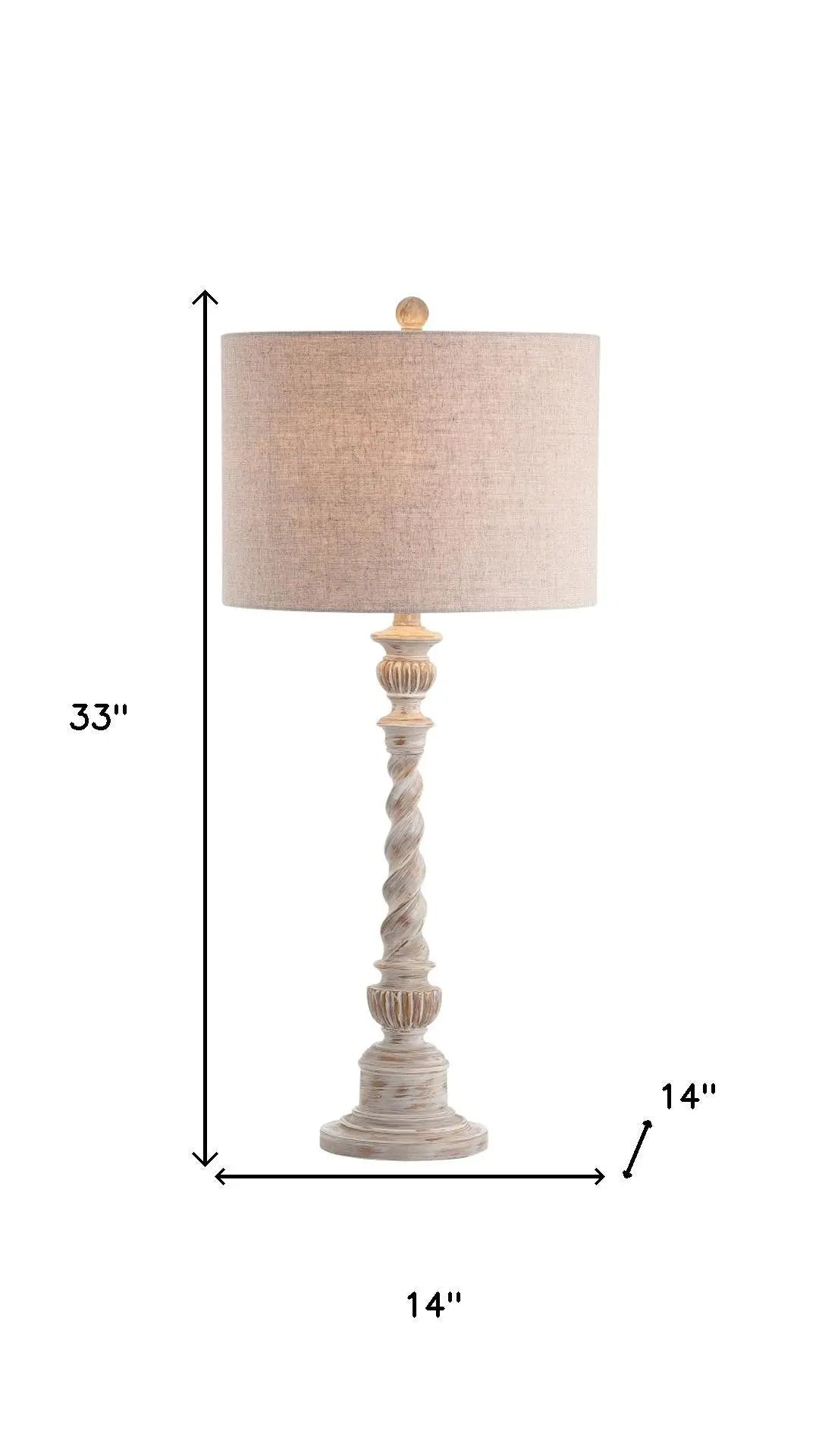 33" White Table Lamp With Drum Shade Homeroots Lighting