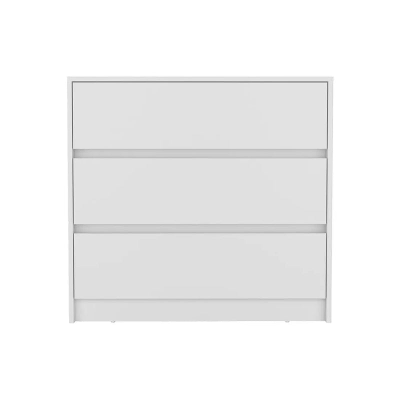 33" White Three Drawer Dresser Homeroots Bed & Bath