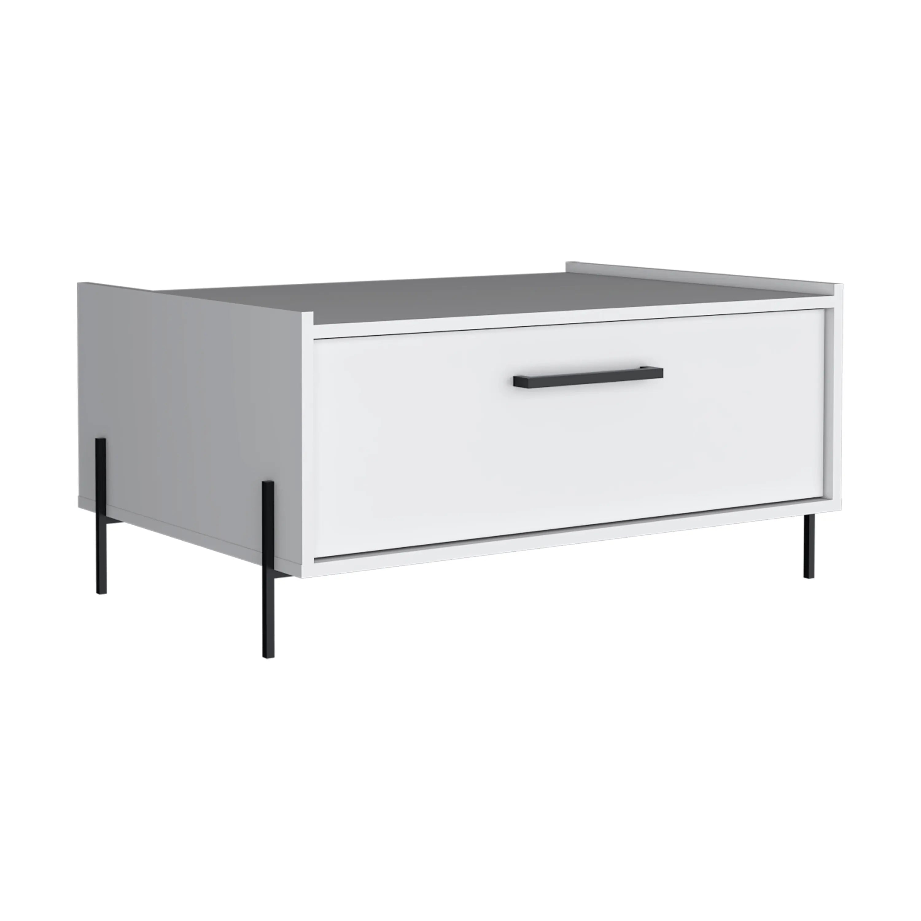 33" White Wood Pedestal Coffee Table Homeroots Living Room