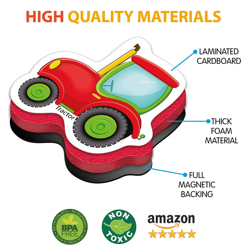 34 Foam Fridge Magnets for Toddlers 1 3 – Large Toddler Magnets – Fridge Magnets for Kids   Refrigerator Magnets for Kids – Baby Magnets   Magnets for Kids on Fridge Little World