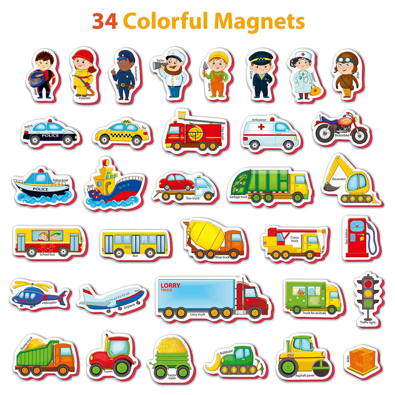 34 Foam Fridge Magnets for Toddlers 1 3 – Large Toddler Magnets – Fridge Magnets for Kids   Refrigerator Magnets for Kids – Baby Magnets   Magnets for Kids on Fridge Little World