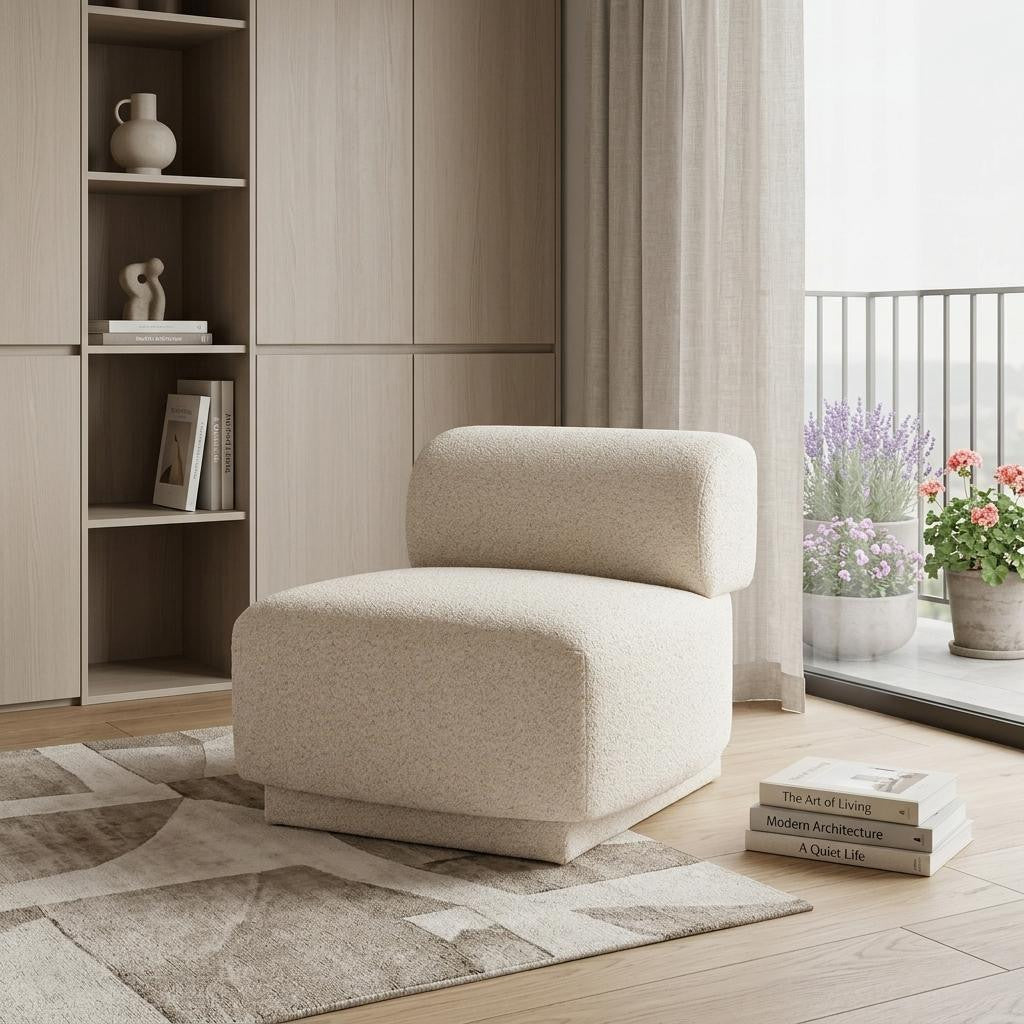 34" Beige Upholstered Side Chair Homeroots Living Room