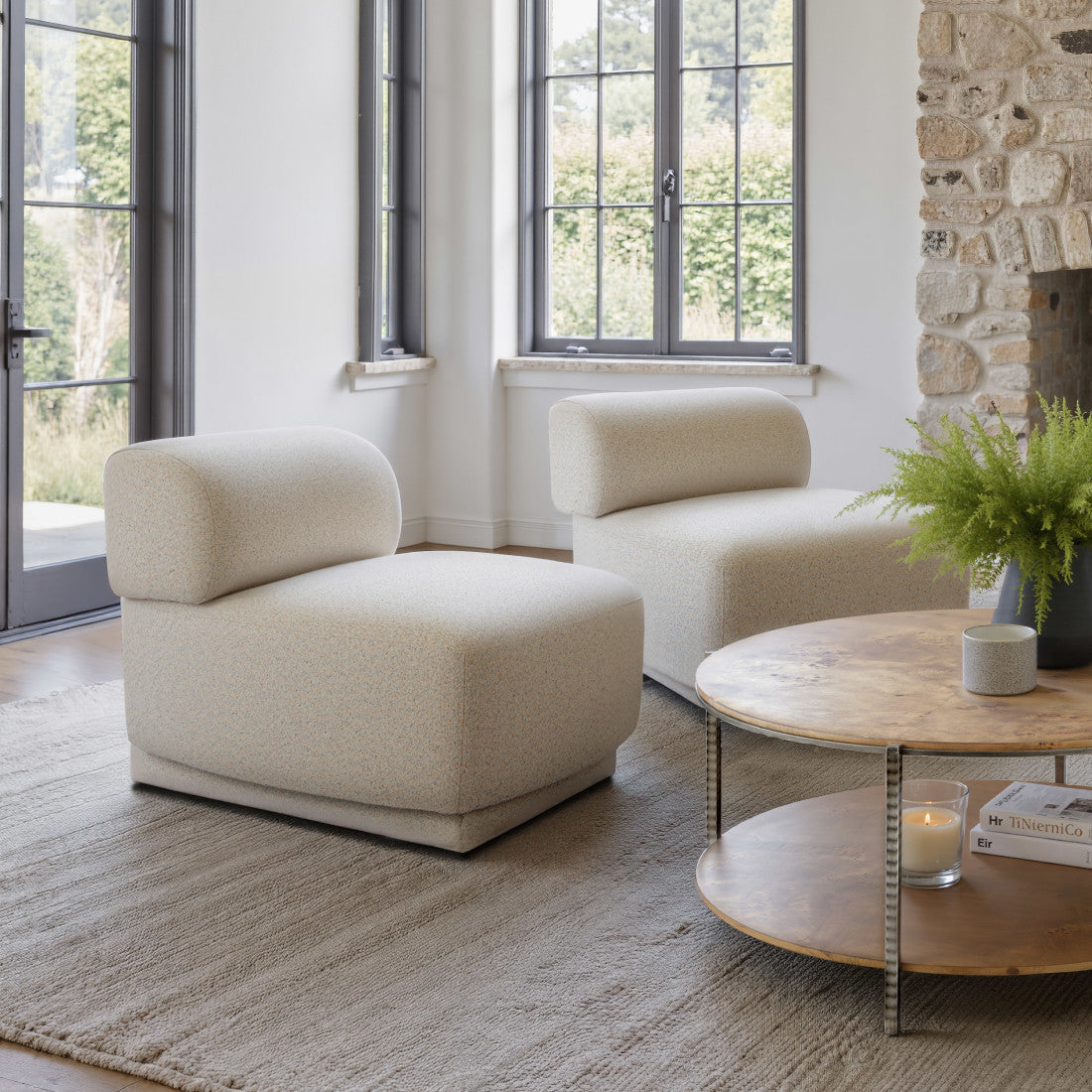 34" Beige Upholstered Side Chair Homeroots Living Room
