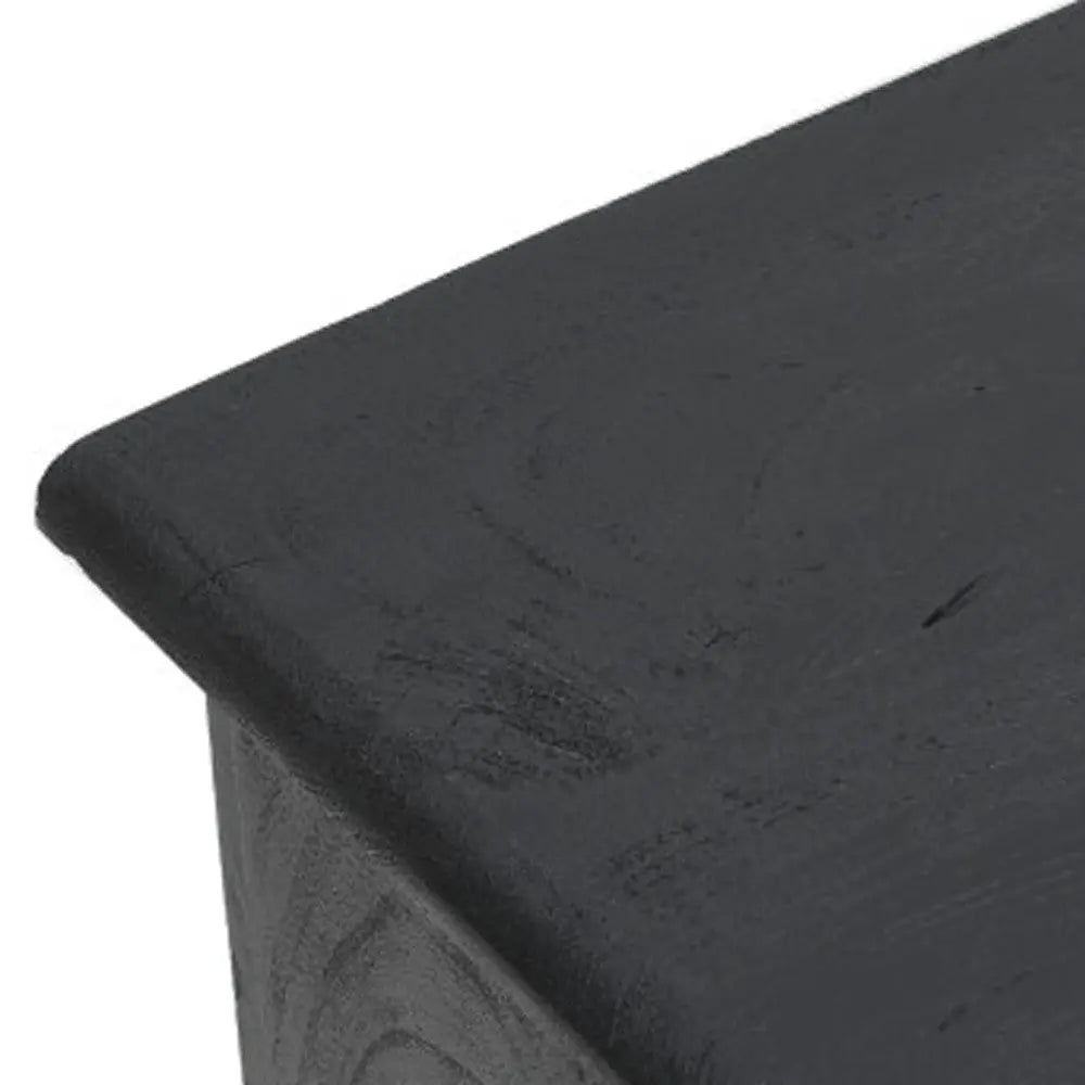 34" Black Distressed Solid Wood Sideboard with Two Doors Homeroots Kitchen & Dining