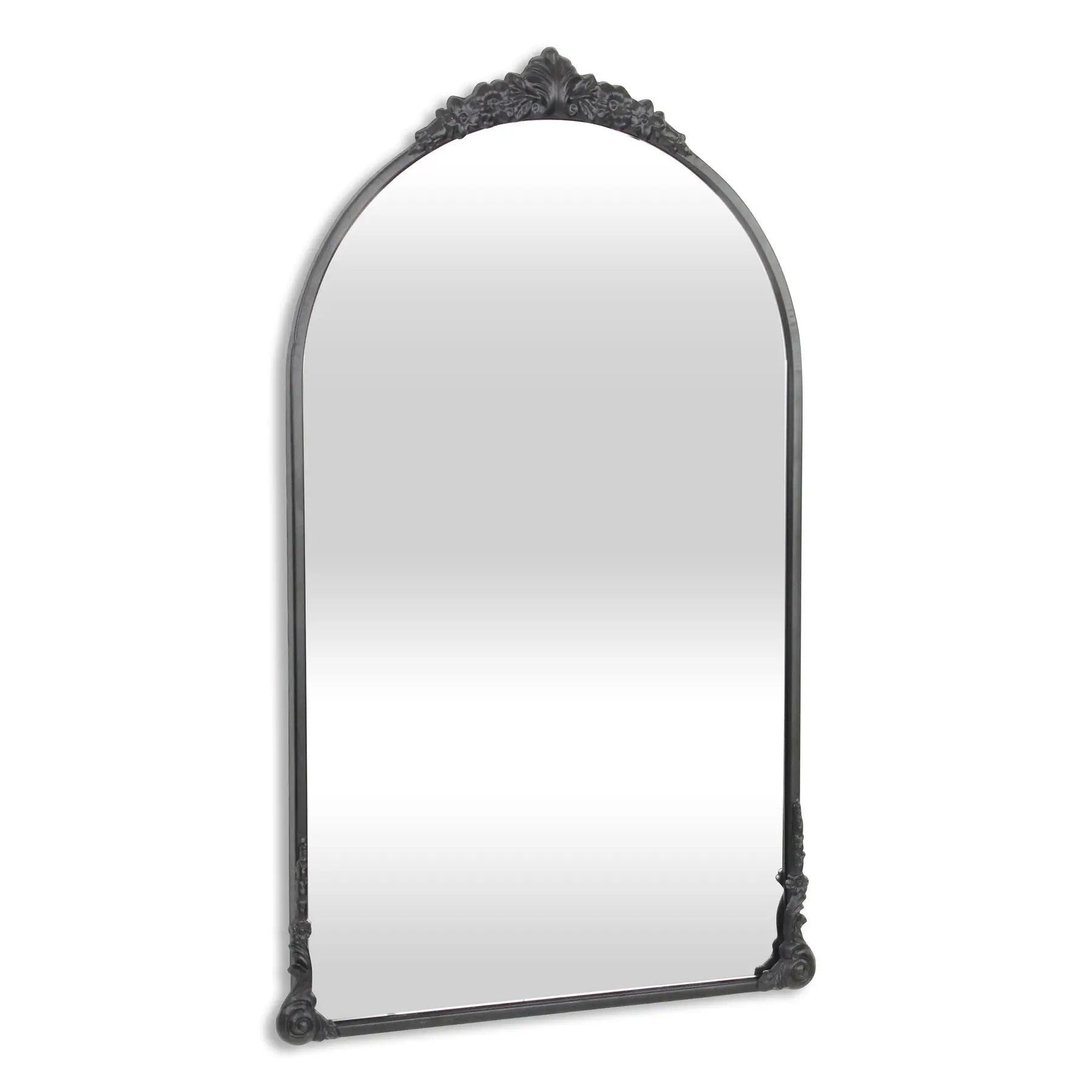 34" Black Metal Arch Accent Mirror Homeroots Bed & Bath