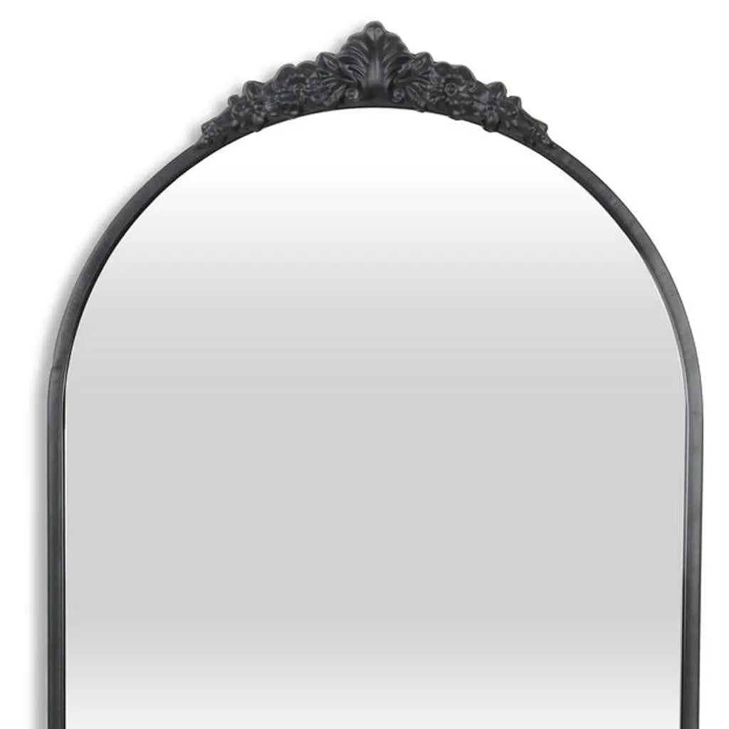 34" Black Metal Arch Accent Mirror Homeroots Bed & Bath