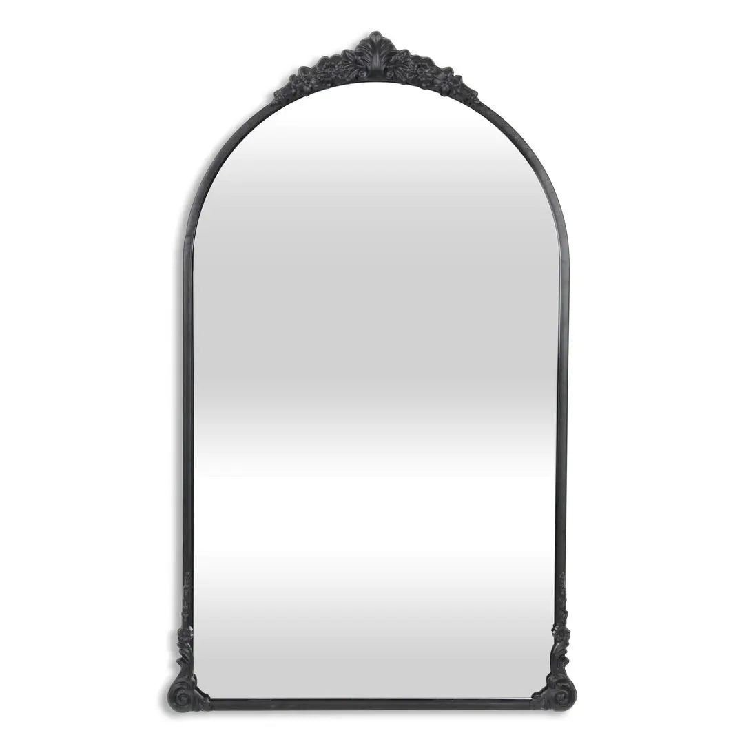 34" Black Metal Arch Accent Mirror Homeroots Bed & Bath