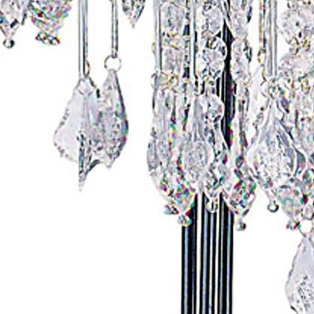 34" Black Metal Three Light Chandelier Table Lamp Homeroots Lighting
