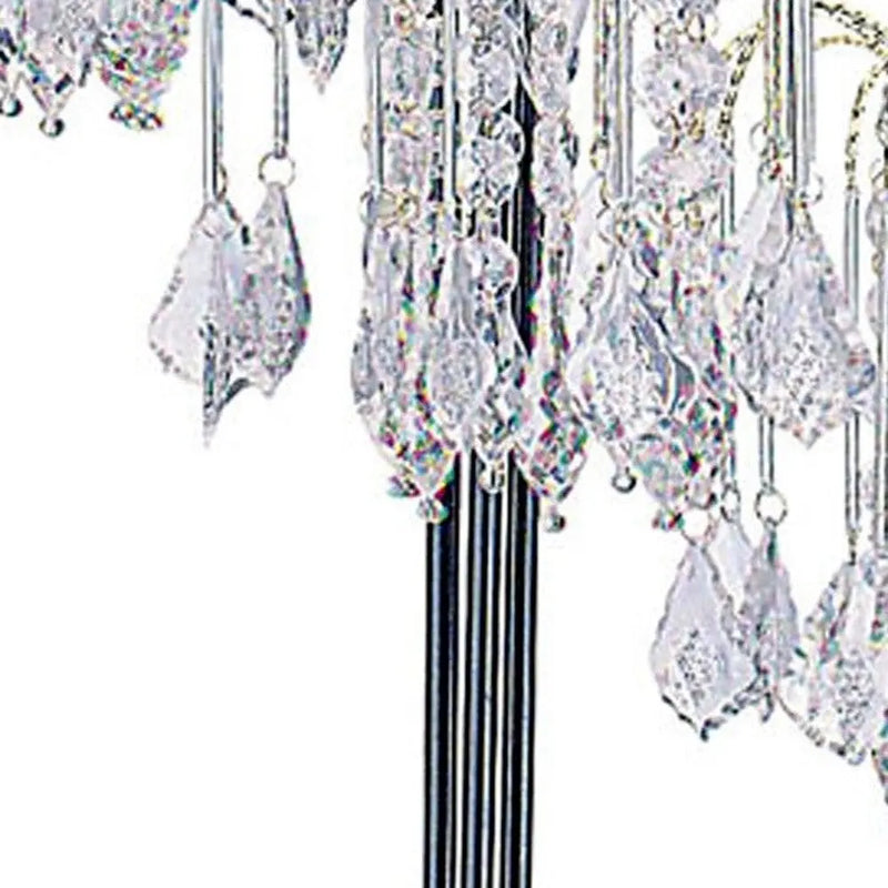 34" Black Metal Three Light Chandelier Table Lamp Homeroots Lighting