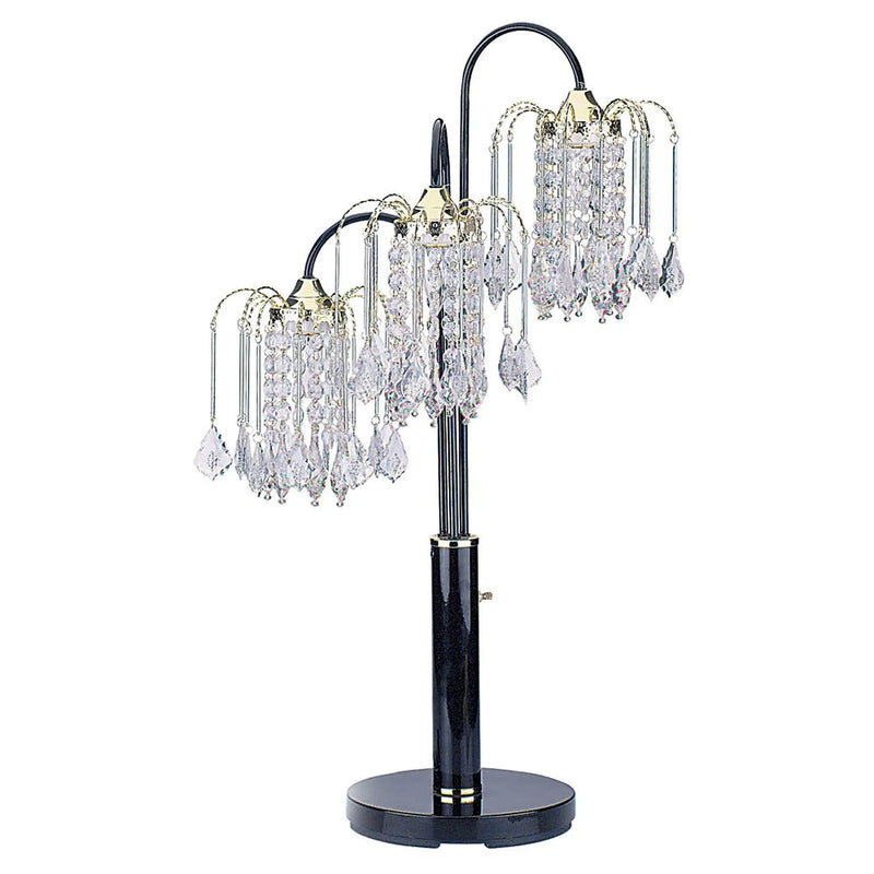 34" Black Metal Three Light Chandelier Table Lamp Homeroots Lighting