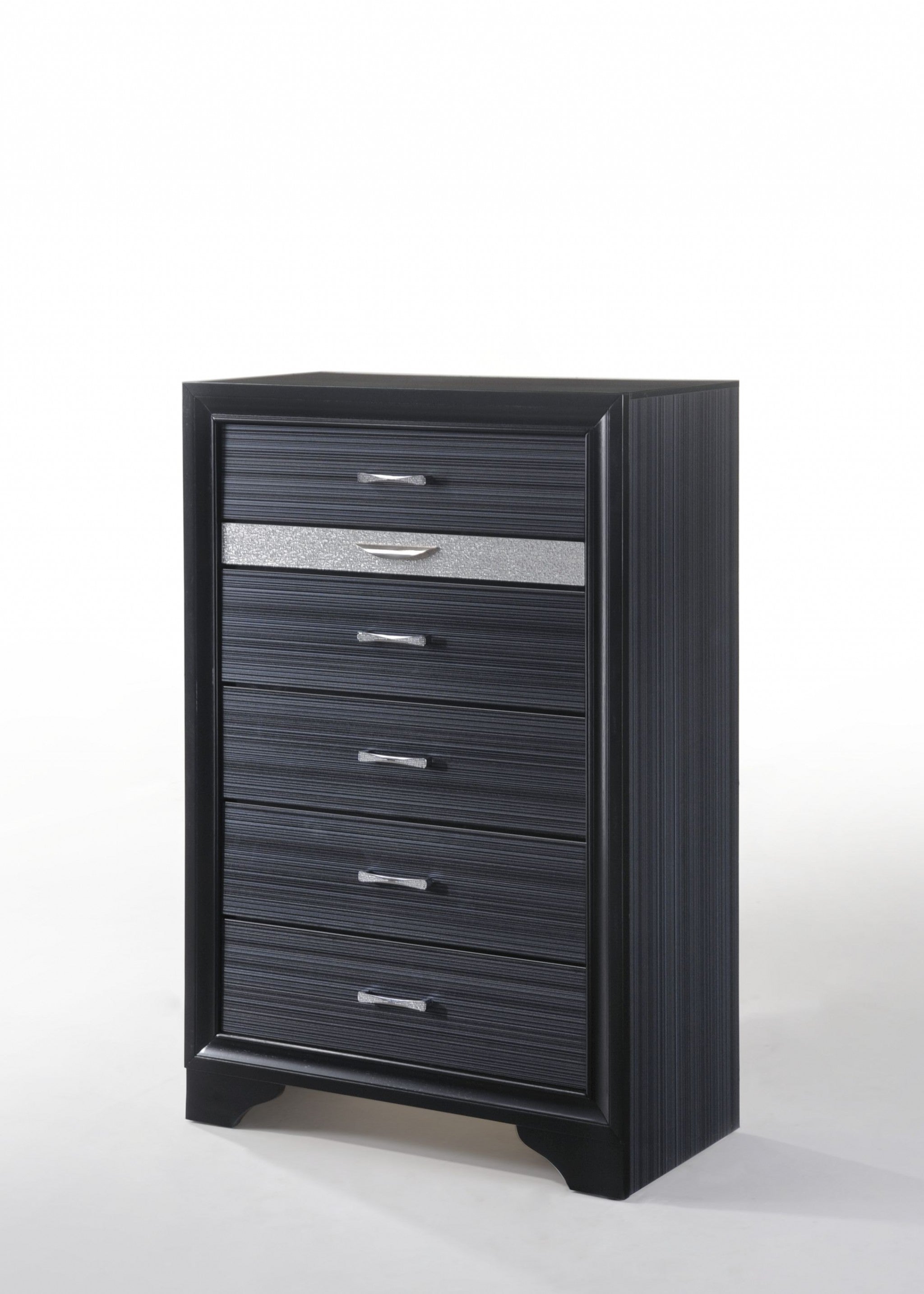 34" Black Solid Wood Six Drawer Chest Homeroots Bed & Bath