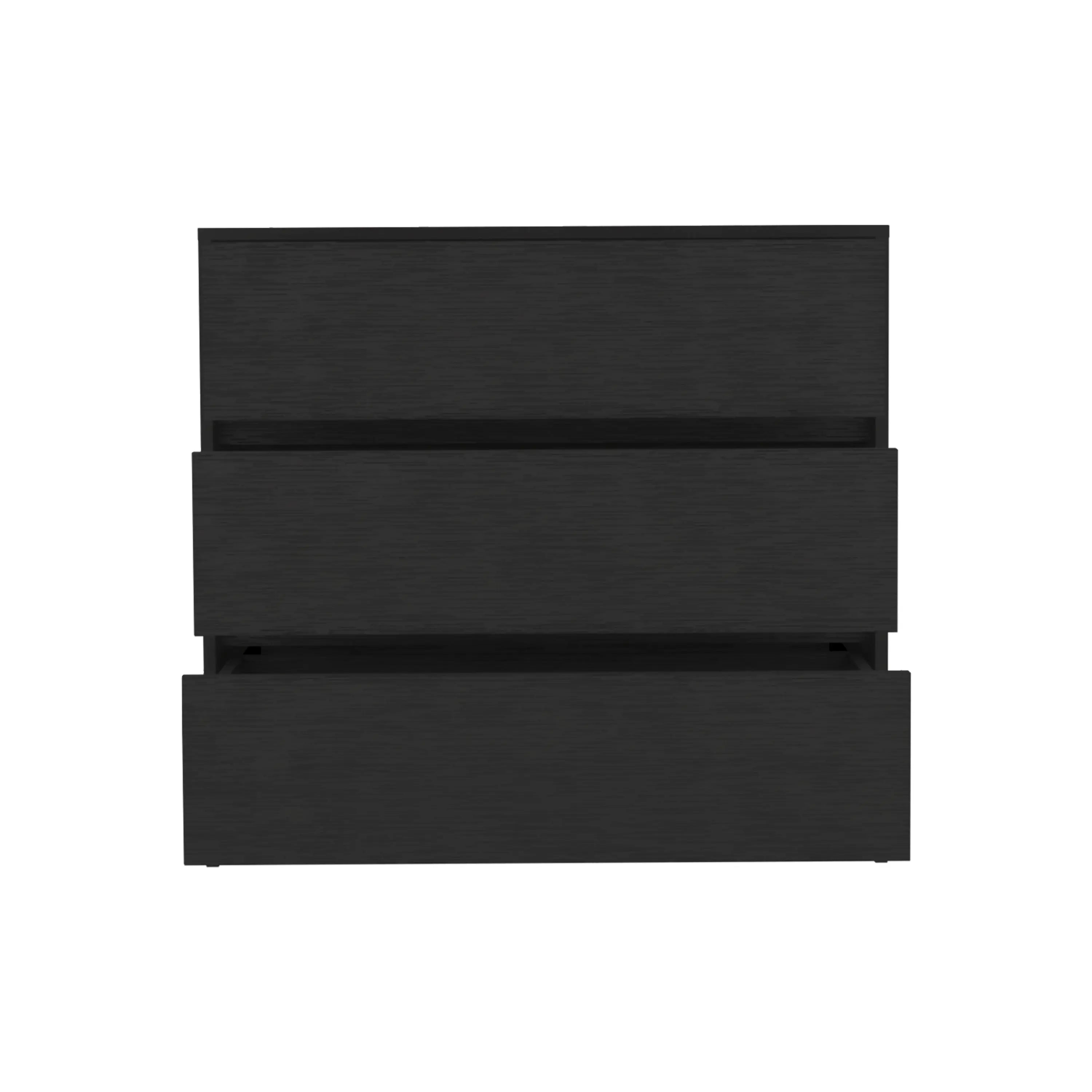 34" Black Three Drawer Dresser Homeroots Bed & Bath