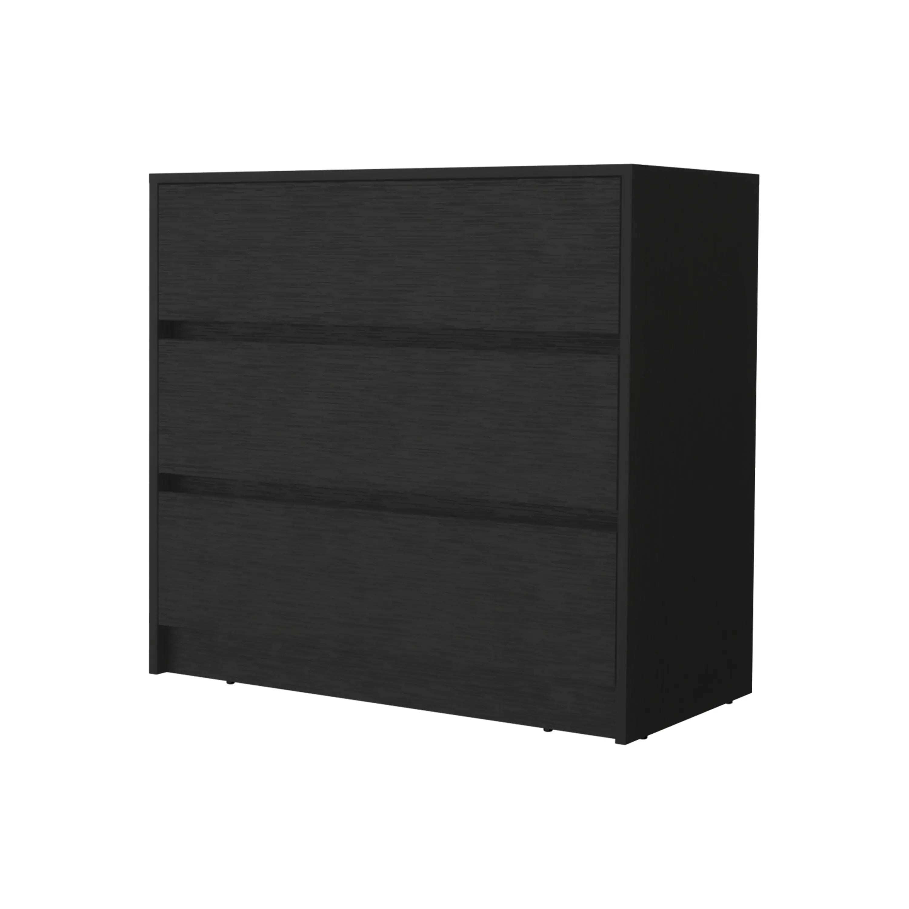 34" Black Three Drawer Dresser Homeroots Bed & Bath