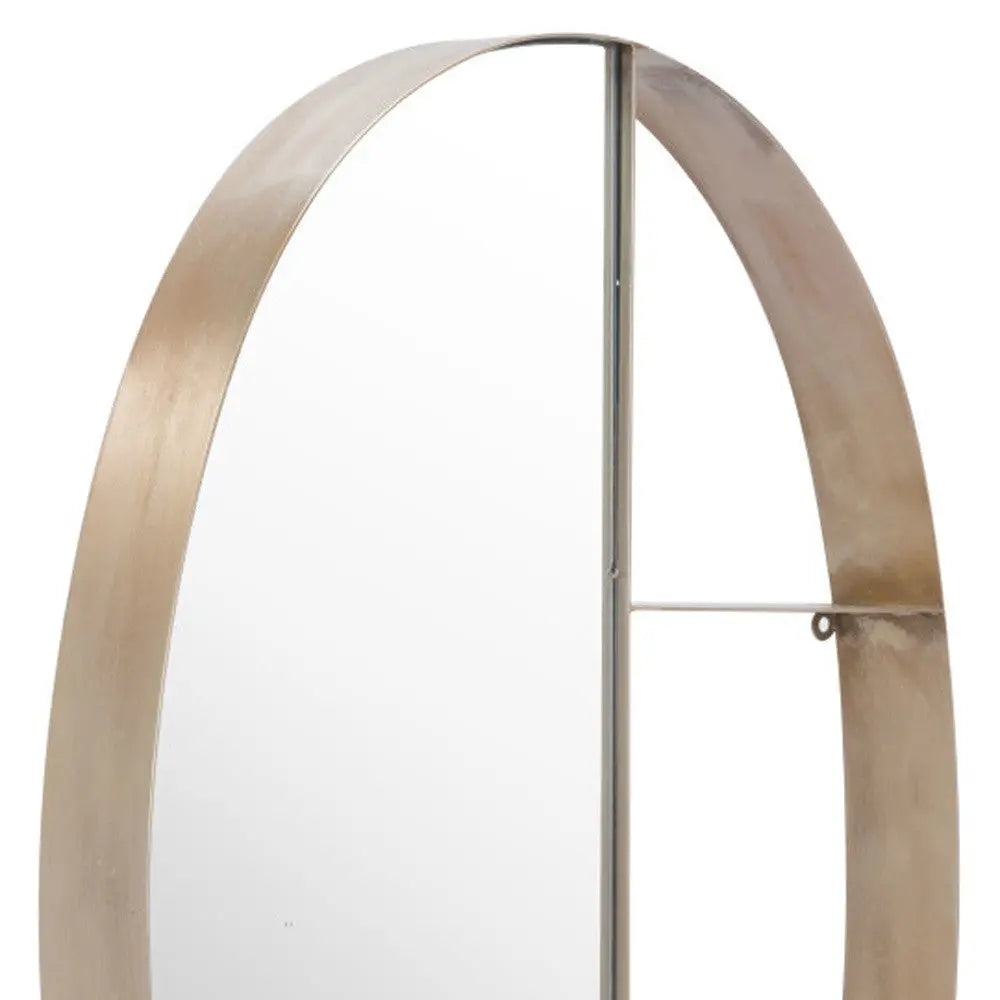 34" Bronze Oval Steel Framed Accent Mirror - GreatEagleInc