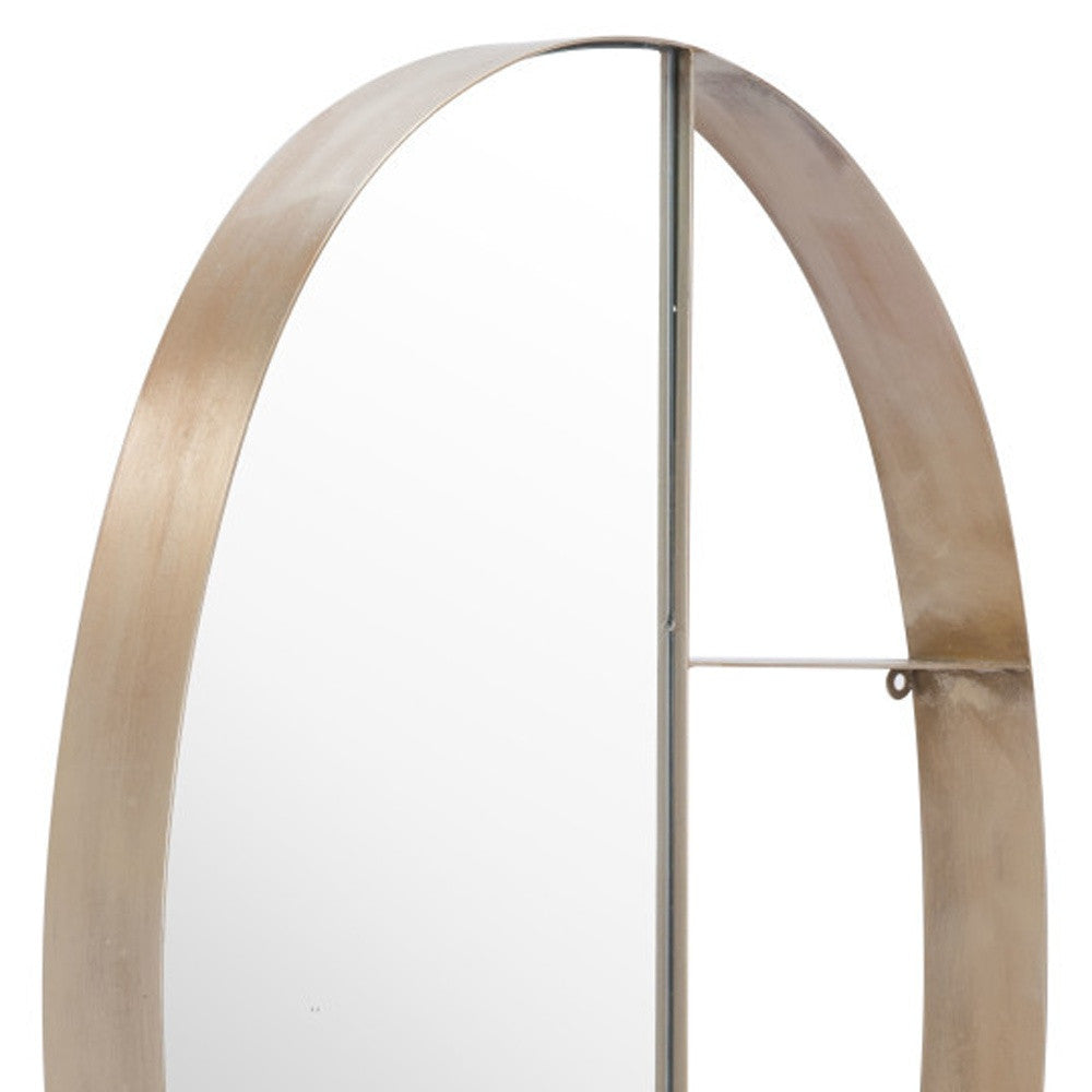 34" Bronze Oval Steel Framed Accent Mirror - GreatEagleInc