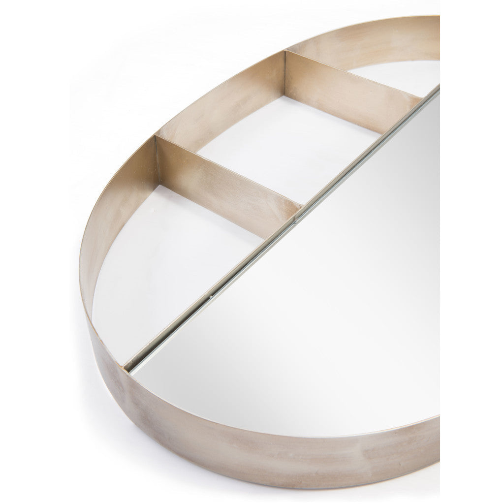 34" Bronze Oval Steel Framed Accent Mirror - GreatEagleInc