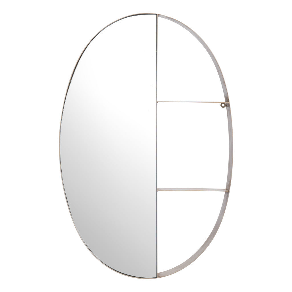 34" Bronze Oval Steel Framed Accent Mirror - GreatEagleInc