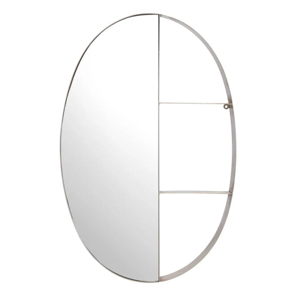 34" Bronze Oval Steel Framed Accent Mirror - GreatEagleInc