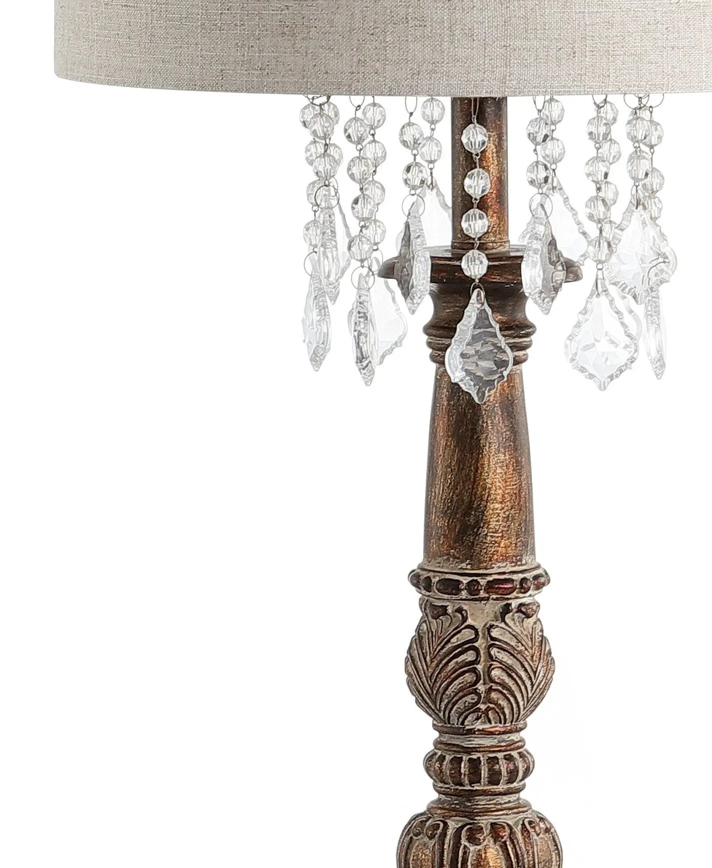 34" Brown Novelty Table Lamp With Drum Shade Homeroots Lighting