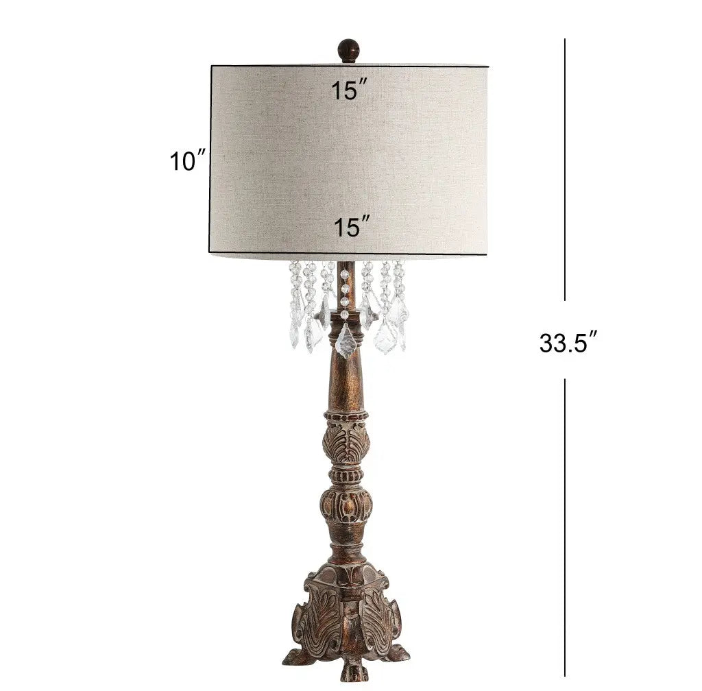 34" Brown Novelty Table Lamp With Drum Shade Homeroots Lighting