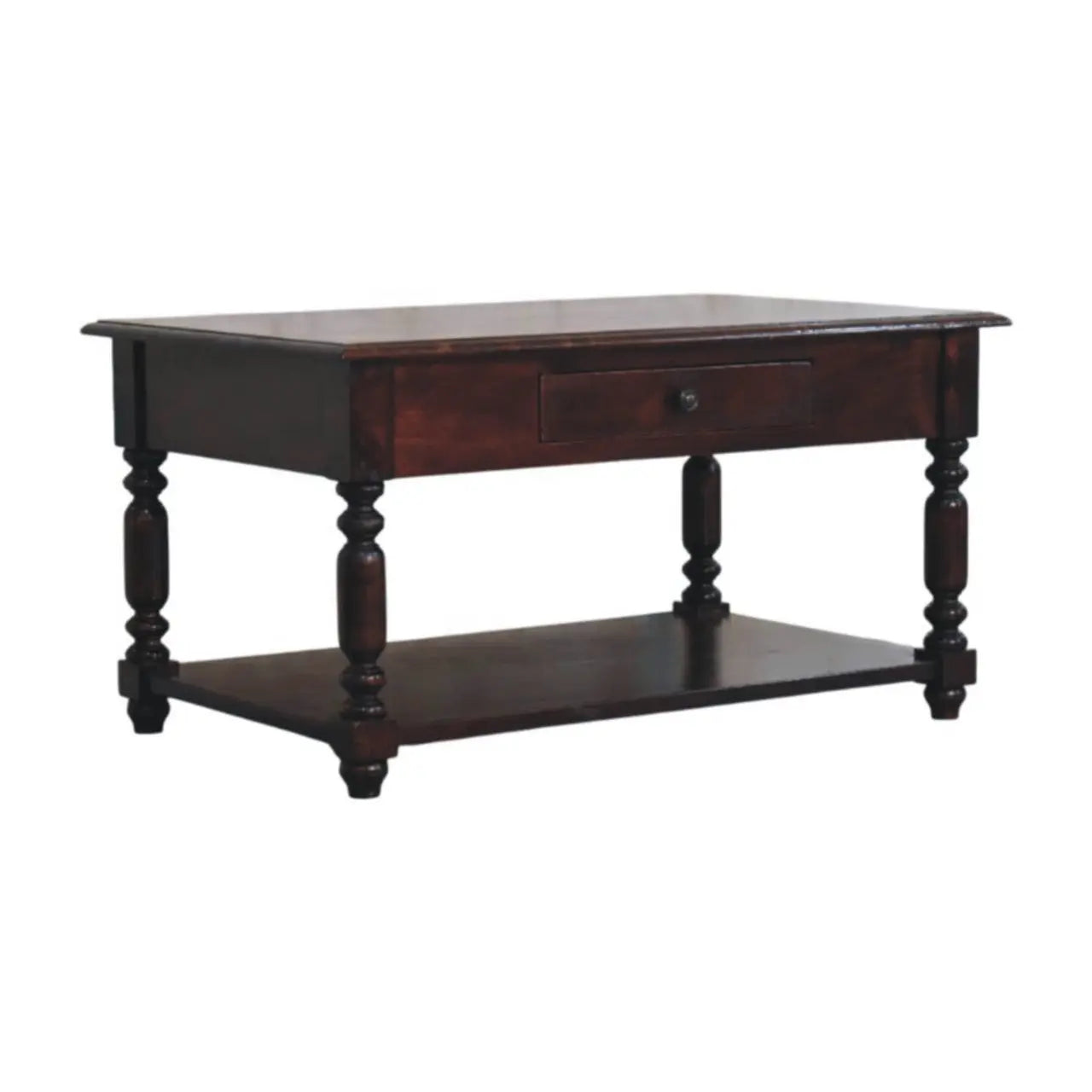 34" Brown Solid Wood Console Table With Shelf And Drawer Homeroots Living Room