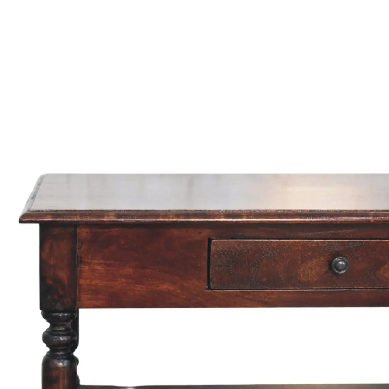 34" Brown Solid Wood Console Table With Shelf And Drawer Homeroots Living Room