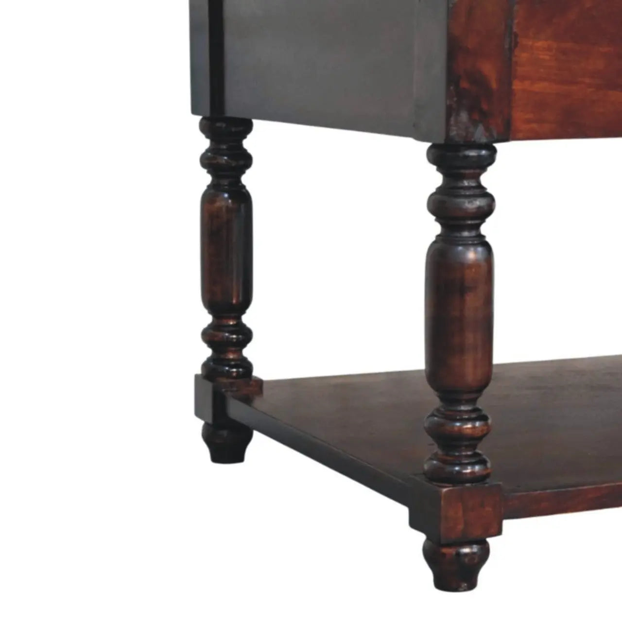 34" Brown Solid Wood Console Table With Shelf And Drawer Homeroots Living Room