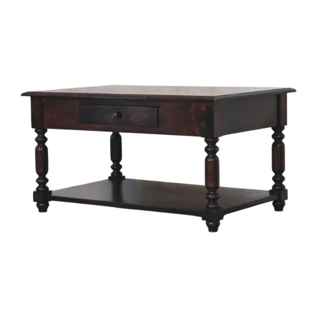 34" Brown Solid Wood Console Table With Shelf And Drawer Homeroots Living Room
