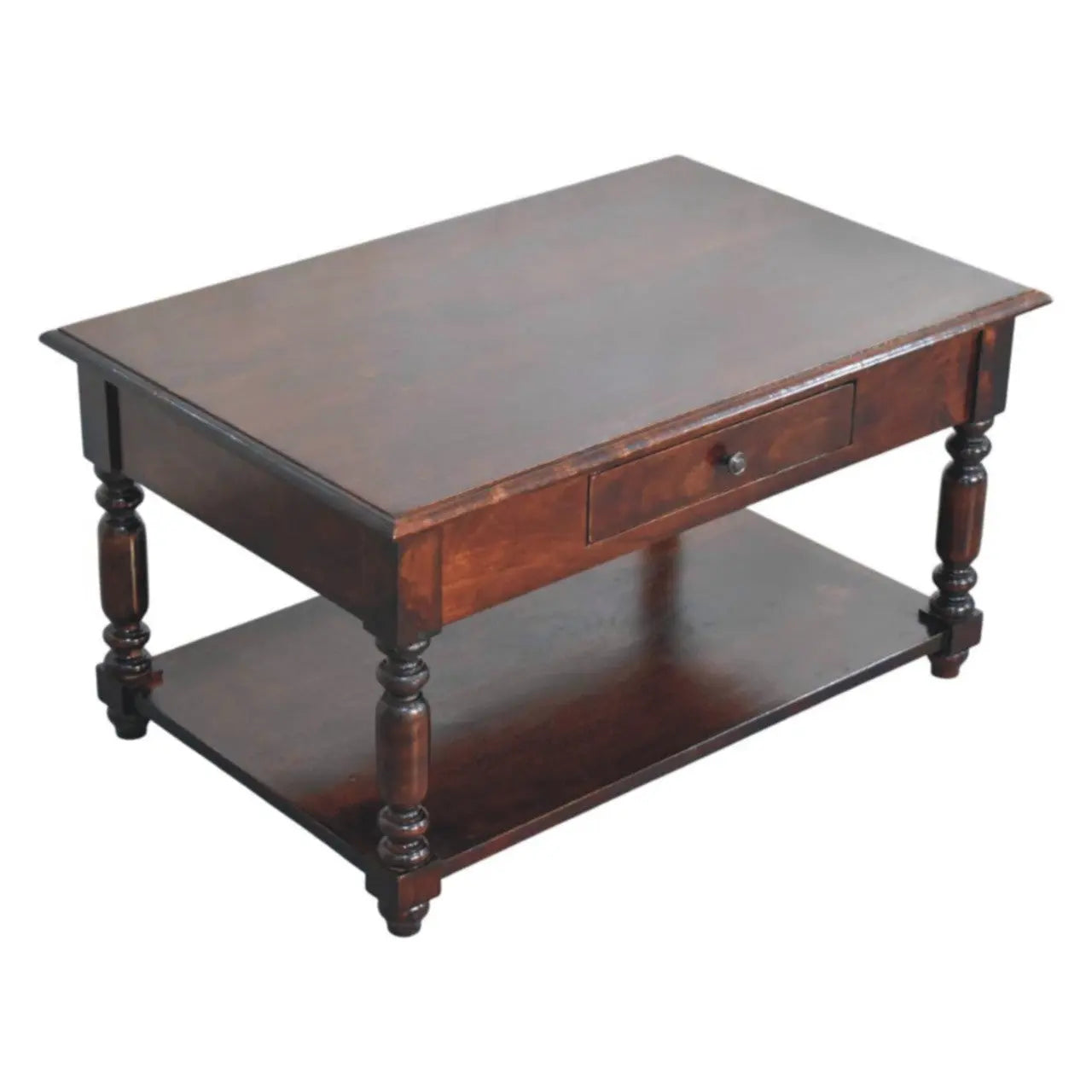 34" Brown Solid Wood Console Table With Shelf And Drawer Homeroots Living Room
