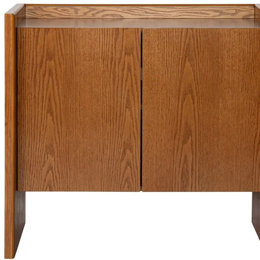 34" Brown Wood Accent Cabinet Homeroots Kitchen & Dining