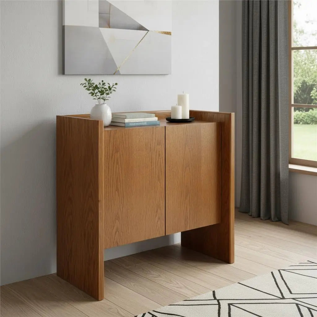 34" Brown Wood Accent Cabinet Homeroots Kitchen & Dining