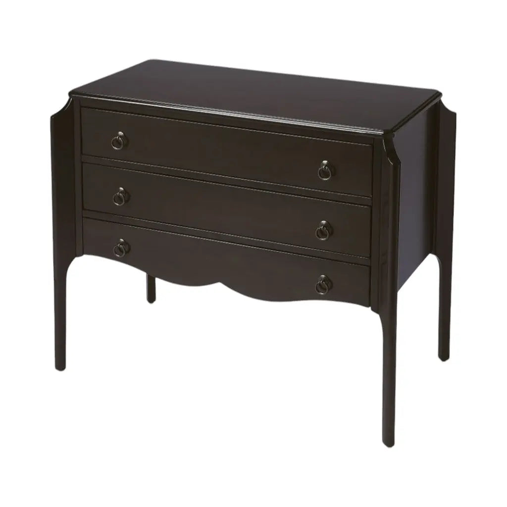 34" Dark Brown Solid Wood Three Drawer Dresser Homeroots Bed & Bath