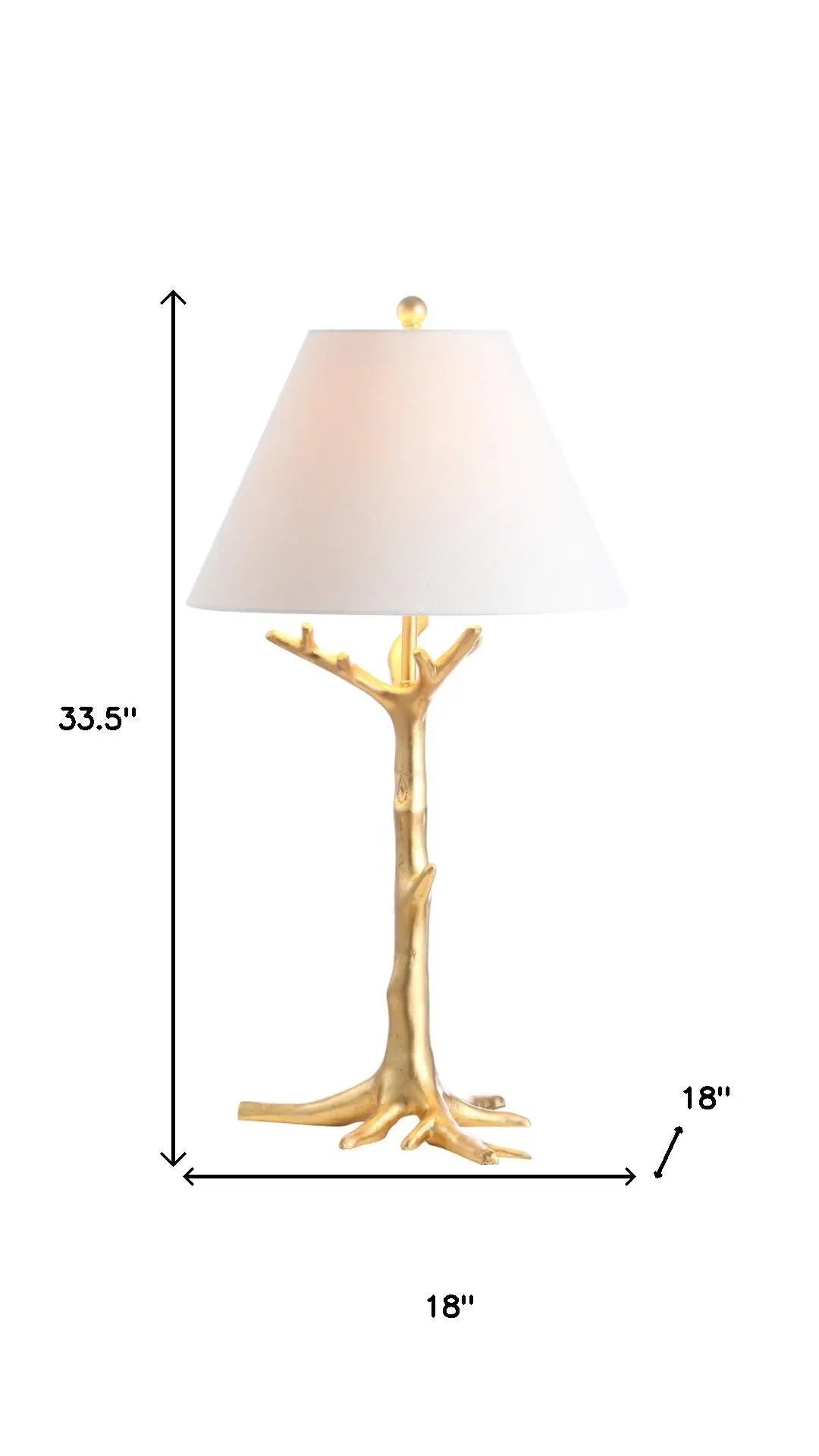 34" Gold Novelty Table Lamp With Empire Shade Homeroots Lighting