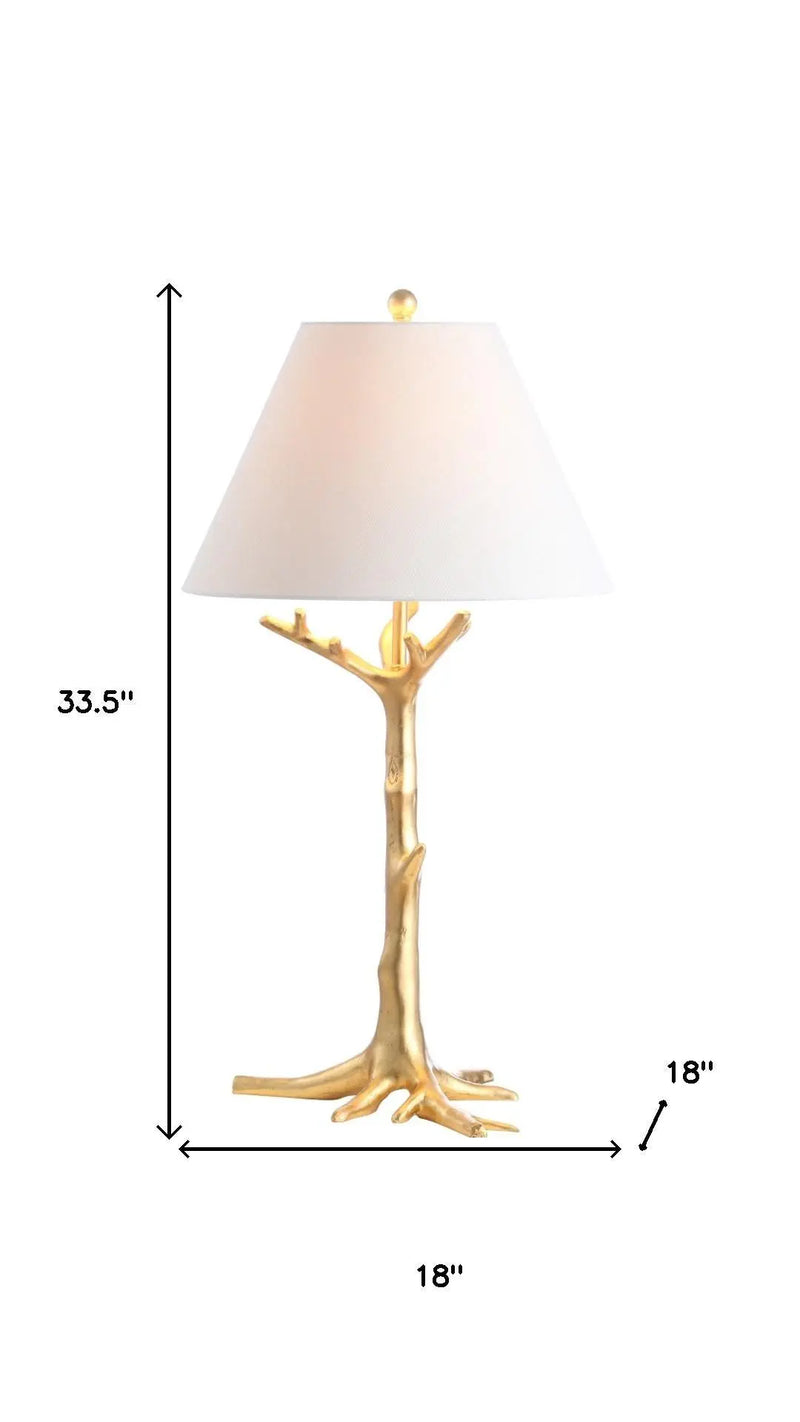 34" Gold Novelty Table Lamp With Empire Shade Homeroots Lighting