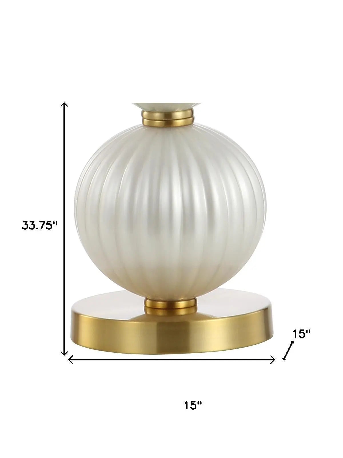 34" Gold Novelty Table Lamp With Globe Shade Homeroots Lighting