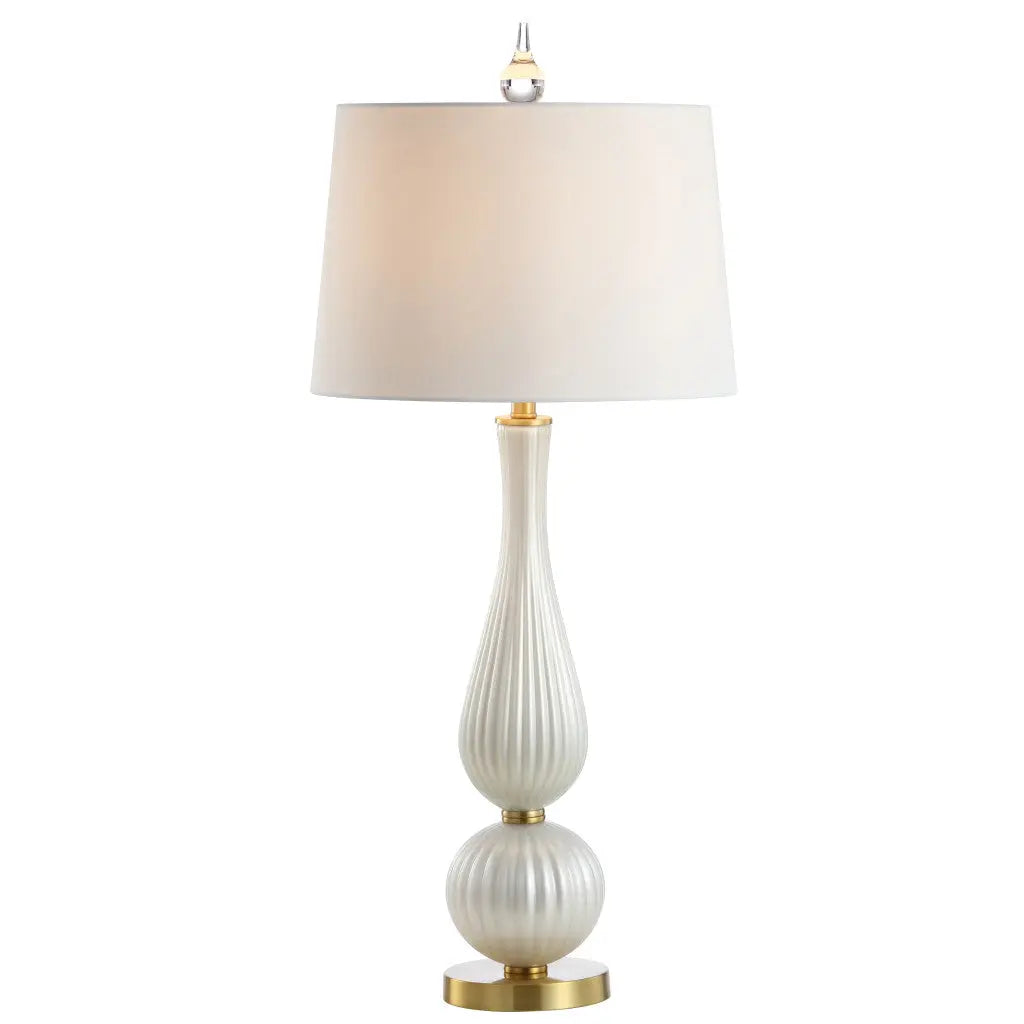 34" Gold Novelty Table Lamp With Globe Shade Homeroots Lighting