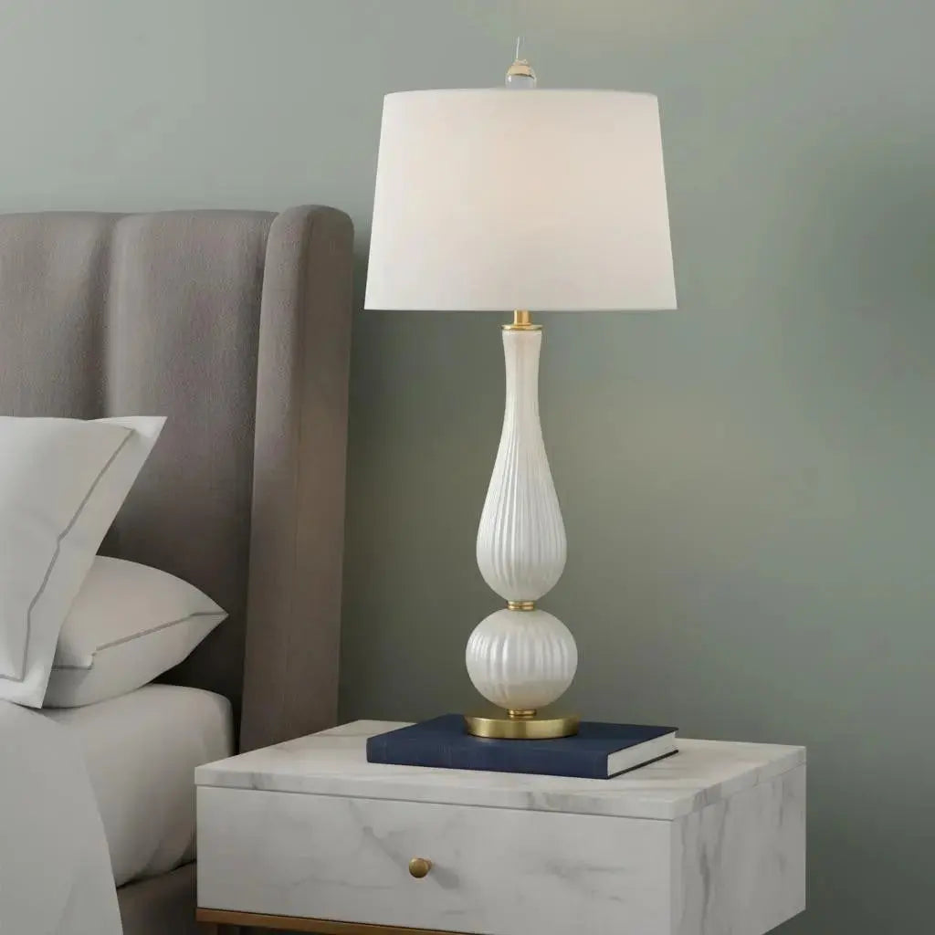 34" Gold Novelty Table Lamp With Globe Shade Homeroots Lighting