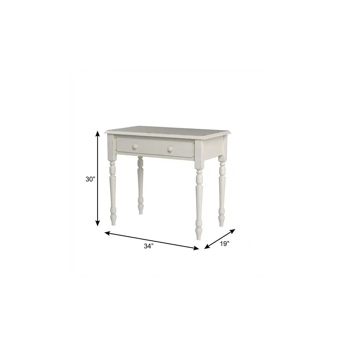 34" Off White Solid Wood Writing Desk Homeroots Office