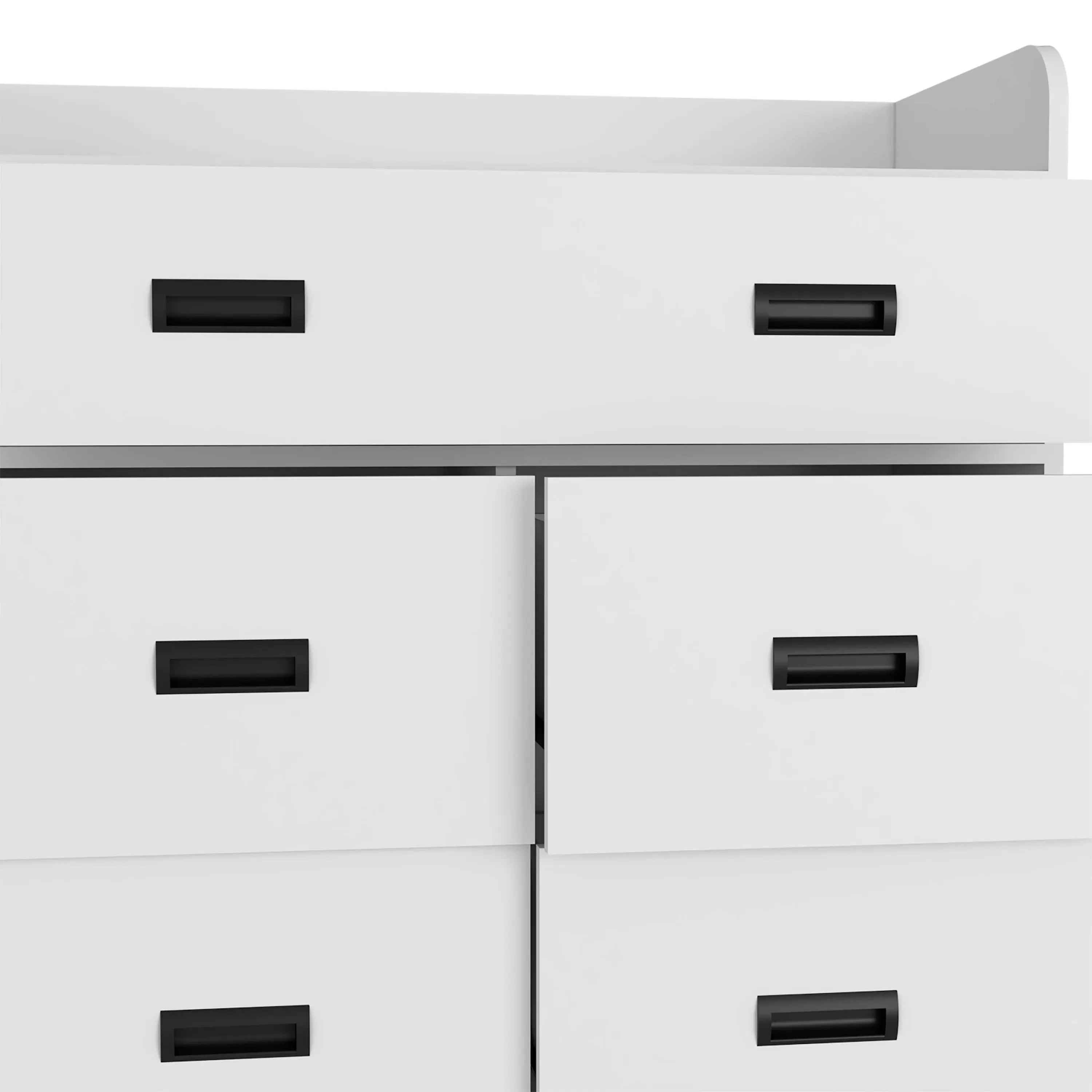 34" White Five Drawer Dresser Homeroots Bed & Bath