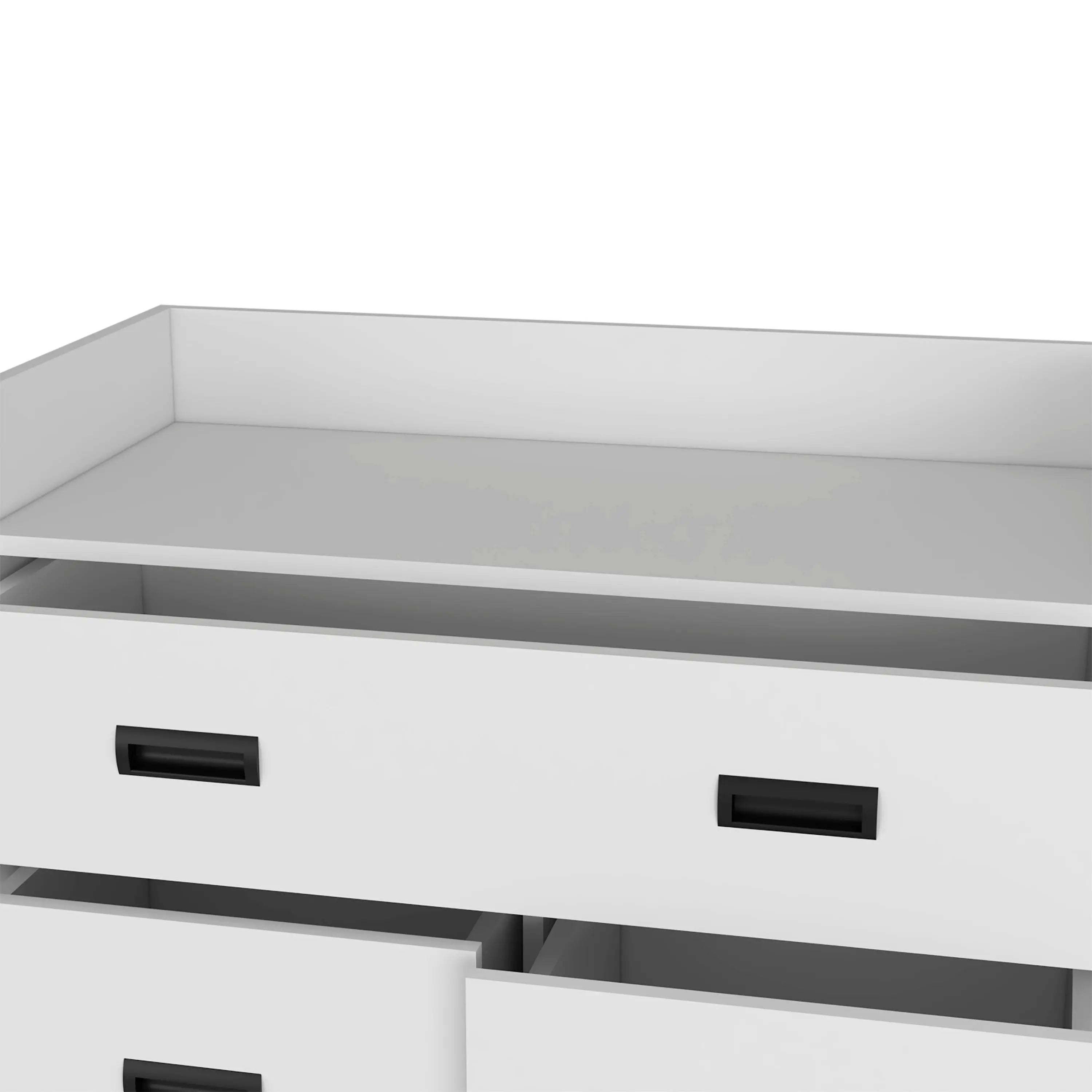 34" White Five Drawer Dresser Homeroots Bed & Bath