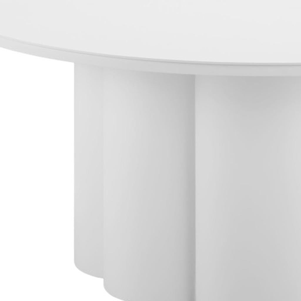 34" White Rounded Aluminum Outdoor Coffee Table - GreatEagleInc