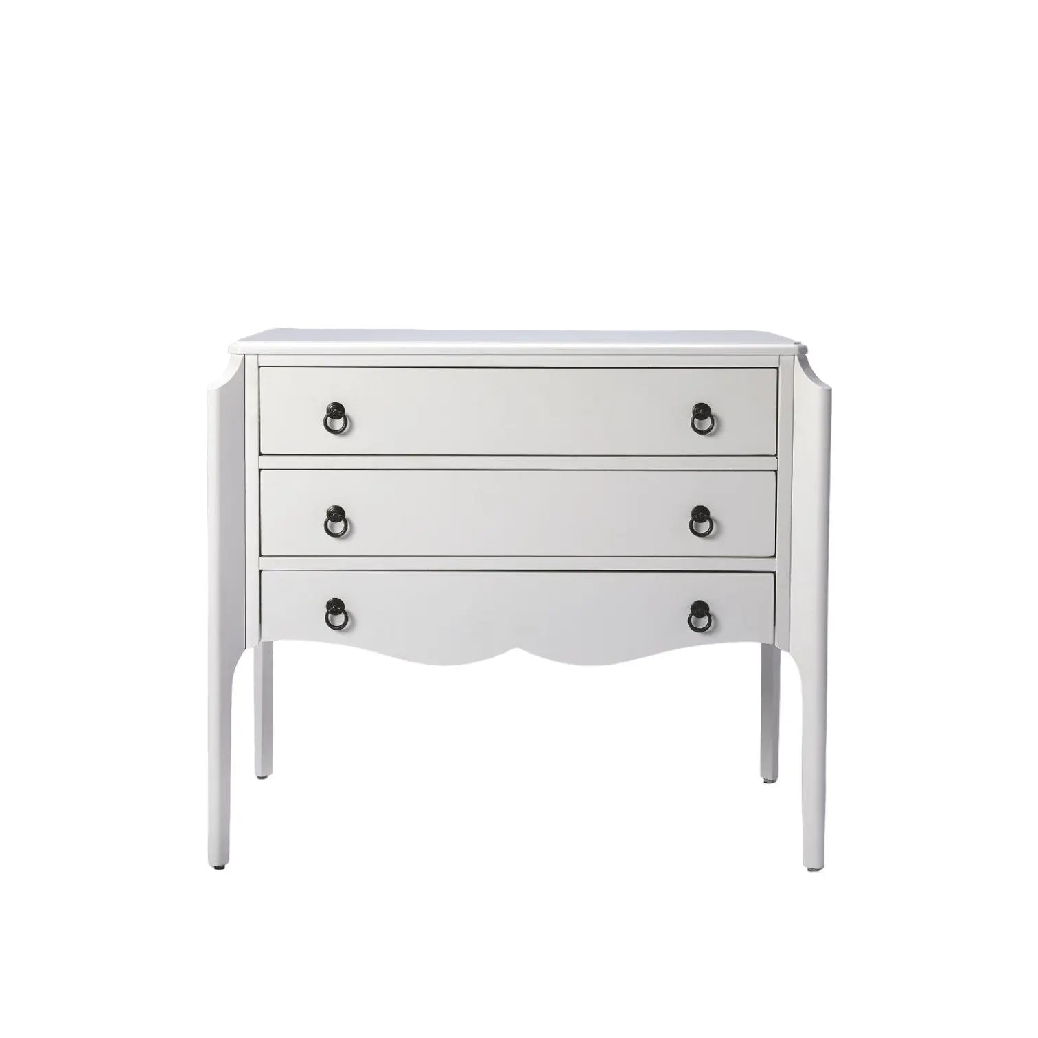 34" White Solid and Manufactured Wood Three Drawer Standard Chest Homeroots Bed & Bath