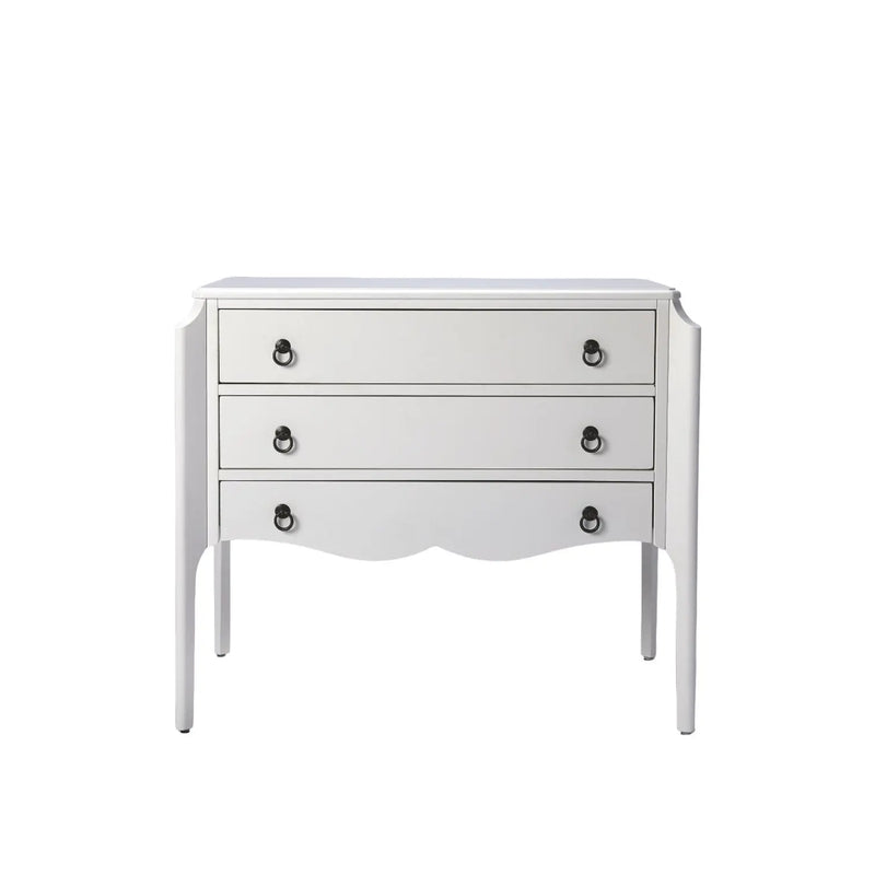34" White Solid and Manufactured Wood Three Drawer Standard Chest Homeroots Bed & Bath