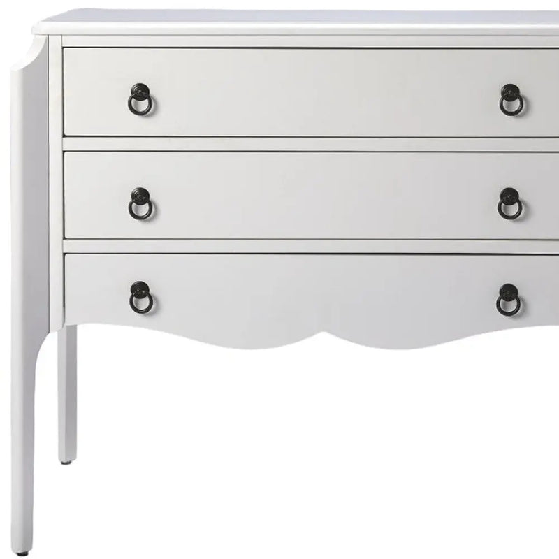 34" White Solid and Manufactured Wood Three Drawer Standard Chest Homeroots Bed & Bath