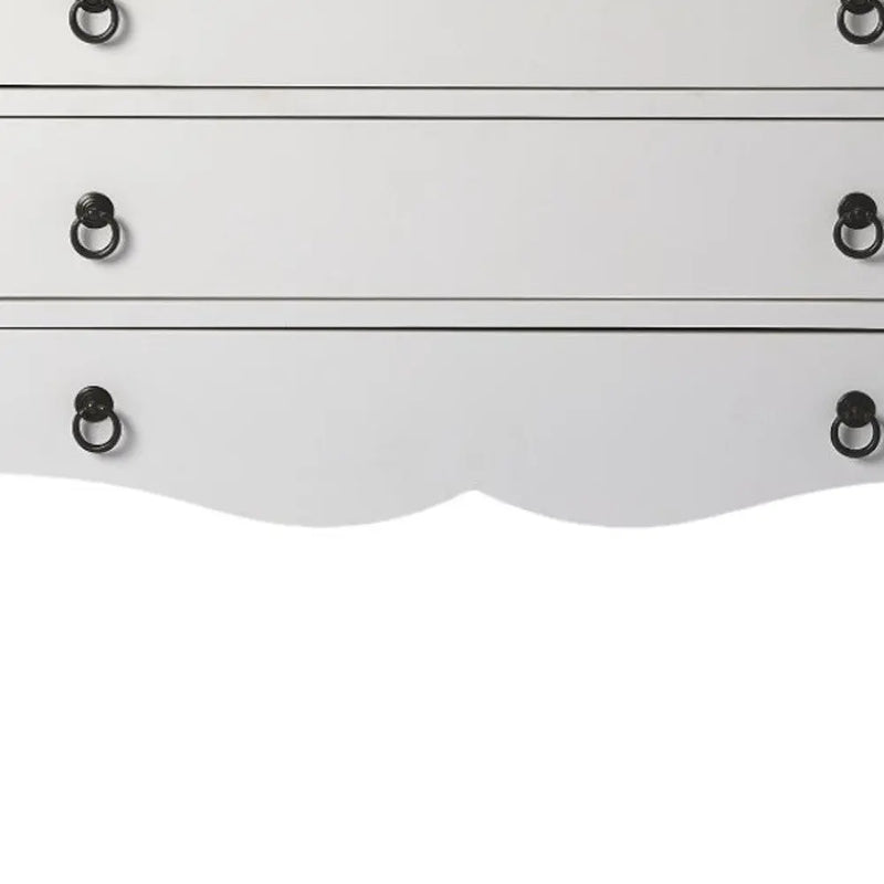34" White Solid and Manufactured Wood Three Drawer Standard Chest Homeroots Bed & Bath