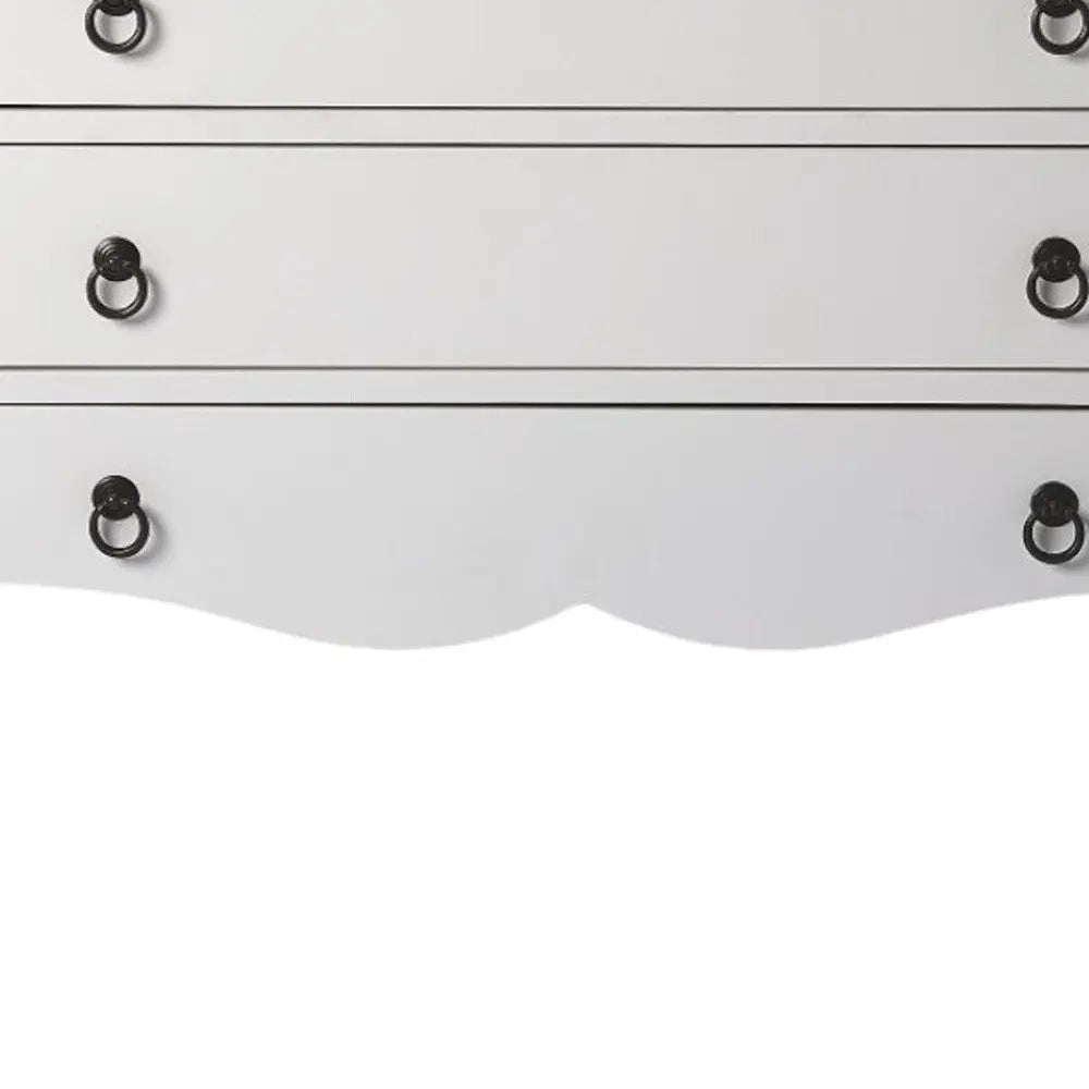 34" White Solid and Manufactured Wood Three Drawer Standard Chest Homeroots Bed & Bath
