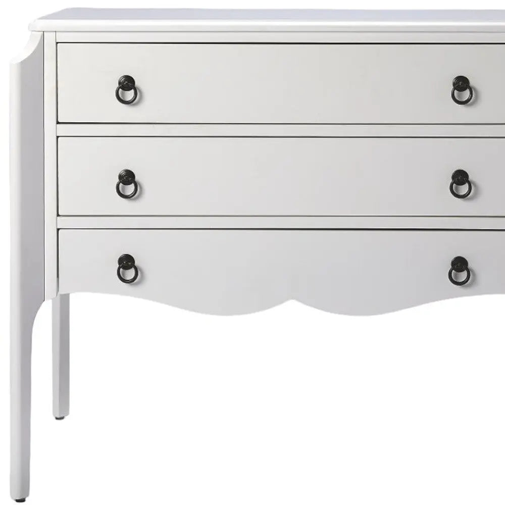 34" White Solid and Manufactured Wood Three Drawer Standard Chest Homeroots Bed & Bath