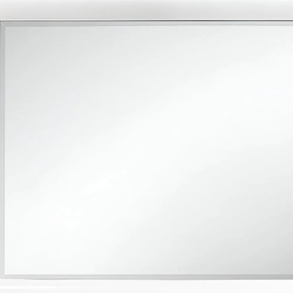 34" White Wood Framed Accent Mirror Homeroots Bed & Bath